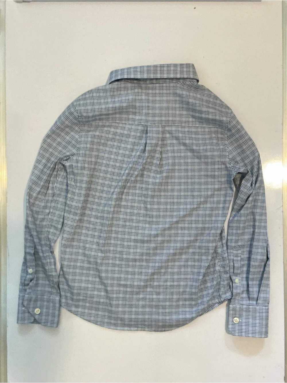 Johnnie-O Prep-Formance Boy Blue Check Long-Sleeve Button-Down Shirt Size 8 NWOT
